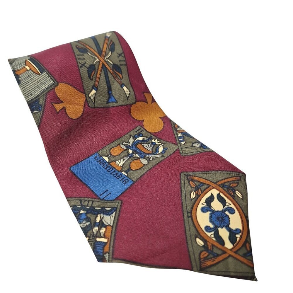 Enigma Playing Cards Spade Heart Polyester Necktie